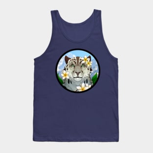 Plumeria Snow Leopard Tank Top